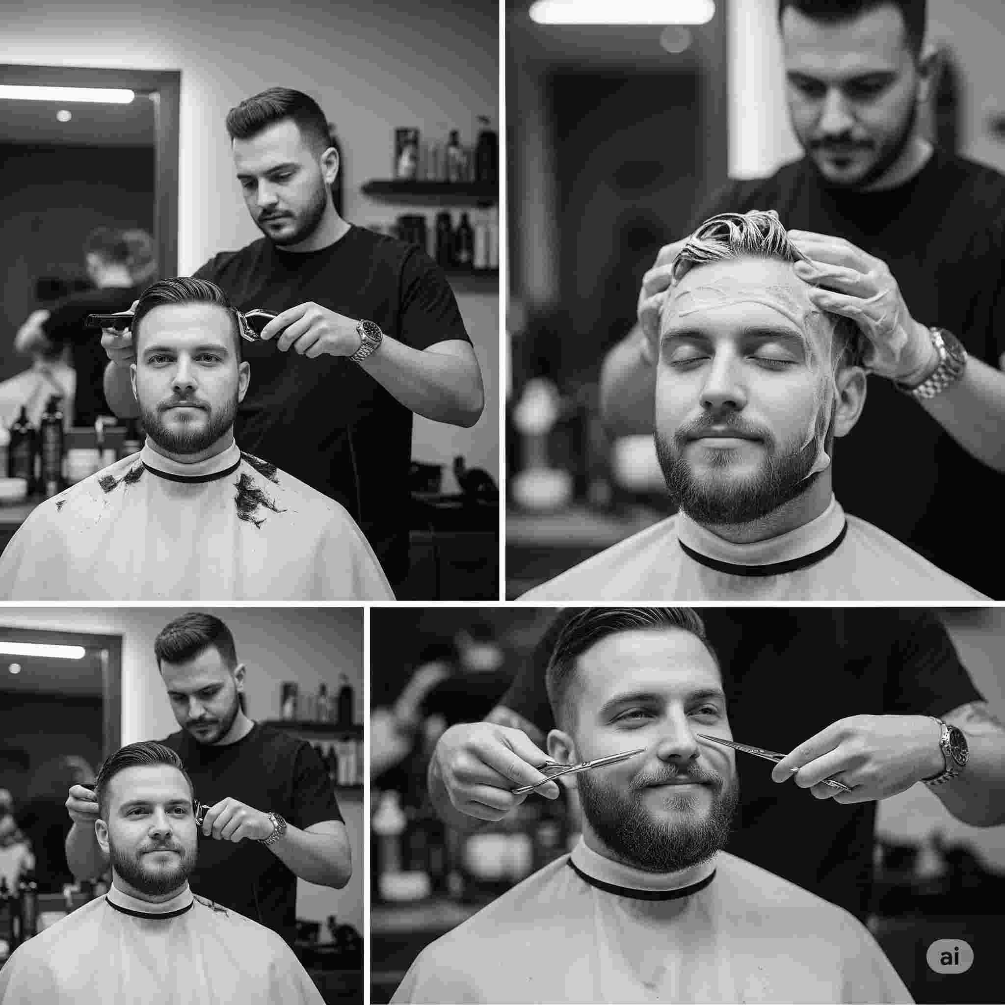 haircut + colour shampoo + beard trim